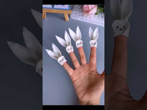 Create these lovely rabbits . Play with your fingers. Made of tissue only.