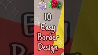10 Easy Border Design Ideas ✨ | Cute & Simple Notebook & Project Borders #shorts #frontpage #art