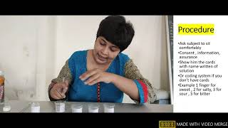Taste sensation examination procedure- Cranial nerve 7, 9 & 10
