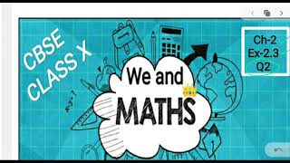 #CBSE #CLASS10 #MATHS #CHAPTER2 #Polynomial #Ex-2.3 #Q2