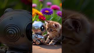 Tiny Robot Meets Fluffy Kitten 🐱🤖✨ #kidsstory #adventure
