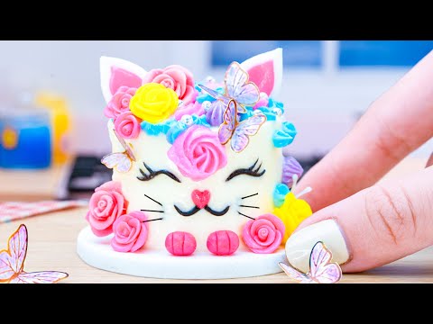 Wonderful Miniature Cat Cake Decorating Tutorials For Party - Satisfying Tiny Fondant Cake Ideas
