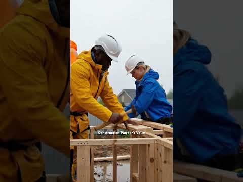 Building in the Rain – Soft Hammer & Rainfall ASMR 🌧️🔨 #asmrsounds #construction #asmr
