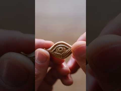 Finishing a crying eye wooden pendant #woodenjewellery  #woodenart #woodart