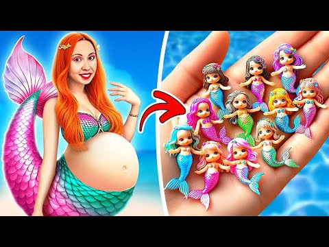 Mermaid Has Tiny Babies! *Amazing Barbie Makeover For Rich and Poor*