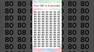 Only 1% Can Spot the Hidden "08" in 3 seconds! 🔍 | Brain Puzzle Challenge #shorts #puzzlegame