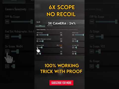 🔥6X Zero Recoil sensitivity | 6x no Recoil Spray | 6x Zero Recoil Sensitivity with Gyroscope #pubg