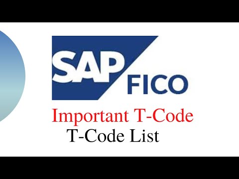 SAP T CODE LIST II MOST USED T- CODE II FICO T CODE LIST