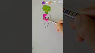 🍇+🥕=? |Creative mix painting🎨|#creativedrawing |#colouring |#painting |#satisfying |#shorts |#viral