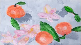 Acrilic Painting  🎨 ORANGES 🎨| How to Draw | Magic Paintings | Relaxing Music