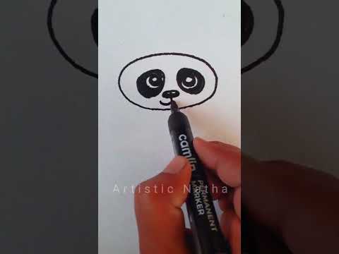 Easy panda cartoon drawing #artisticnatha #drawing   #easydrawing  #viral  #shorts  #art