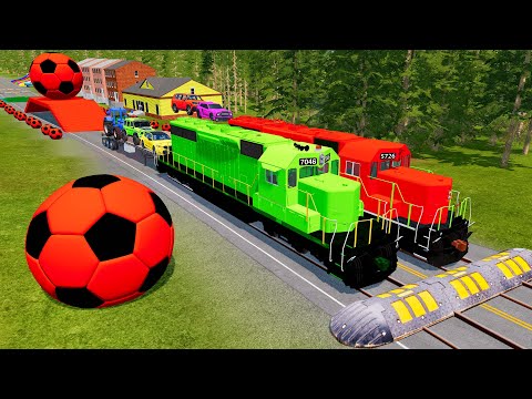 Flatbed Truck Mcqueen | Transportation with Truck - Pothole vs Car #5 - BeamNG.Drive
