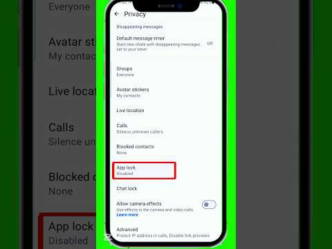 Whatsapp par fingerprint lock kaise lagaye How to set fingerprint lock on whatsapp2025#shorts