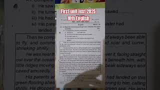 #First unit test 2025 10th English