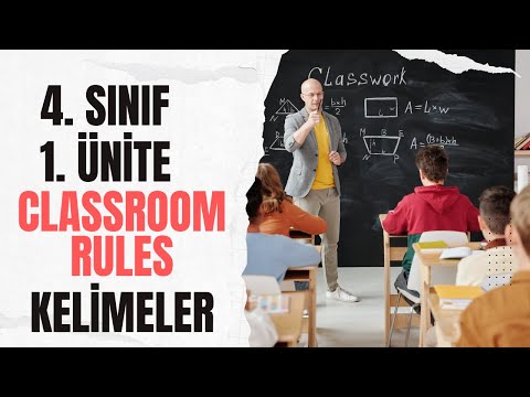4. SINIF İNGİLİZCE 1. ÜNİTE CLASSROOM RULES KELİMELER - TESTLİ