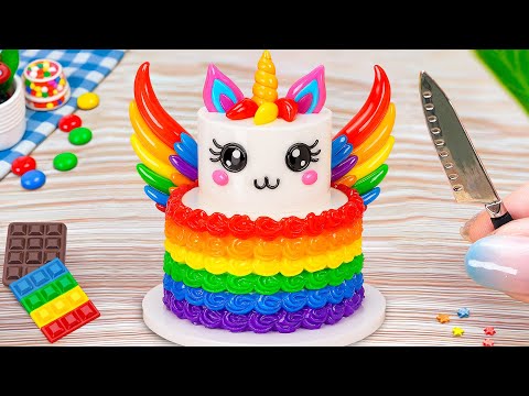 Cutest Rainbow Unicorn Buttercream Cake 🦄 DIY Miniature Cake Decorating Recipes 🌈 Cake In Wonderland