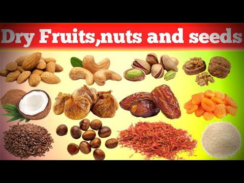 Dry fruits names | Names of nuts | Names of seeds | Dry fruits nuts and seeds vocabulary