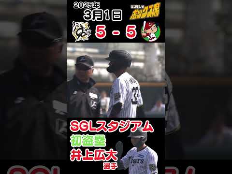 【SGLスタジアム 初盗塁】井上選手がピッチャーの一瞬の隙を見逃さずに盗塁成功！ #サンテレビボックス席