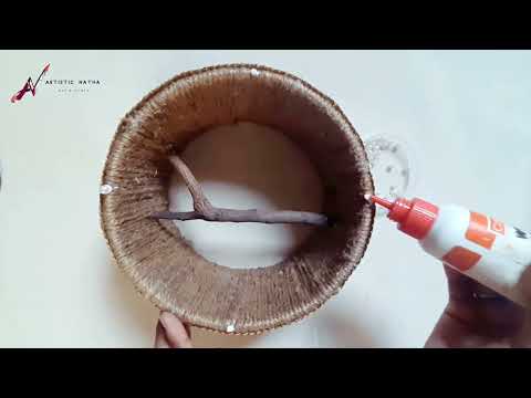 Jute diy | easy origami DIY Hanging Showpiece with Jute and Plastic bottle #artisticnatha #diy #jute