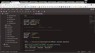 Codeanywhere Tutorials :: User create page submits to self with message