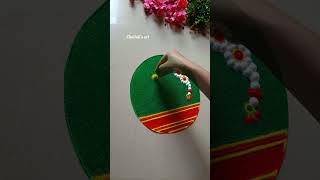 Easy & simple haldi kumkum rangoli | haldi Kumkum decoration ideas हळदी कुंकू रांगोळी