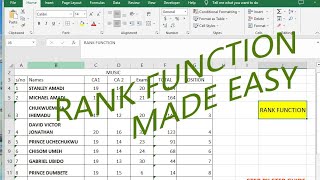 Excel rank function made easy