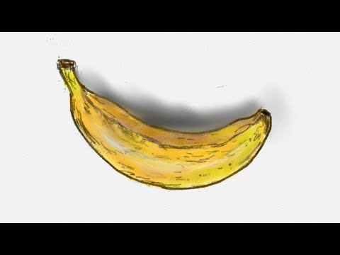 "Satisfying Videos" realistic 3d Banana ... for beginners digital.. oil painting #mrart. 3D painting