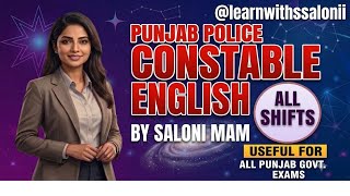 PUNJAB POLICE PYQ II 2025 II ENGLISH II By Saloni Mam II All Competitive Exams