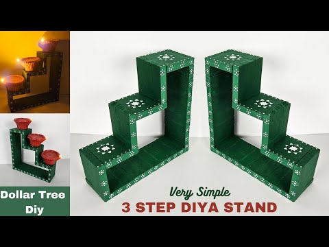 3 Step Diya stand|Simple,Durable,Low-Cost|Diwali Diya Stand #diwalidecoration #diwalidiyadecoration