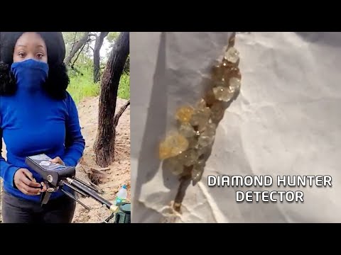 Finding a small piece of a diamond by one of our customers in Angola using Diamond Hunter device