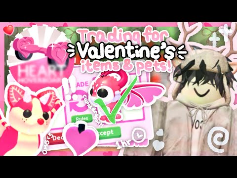 TRADING for *VALENTINES* ITEMS in ADOPT ME !! (I GOT A CUPID DRAGON?! :: 💘)
