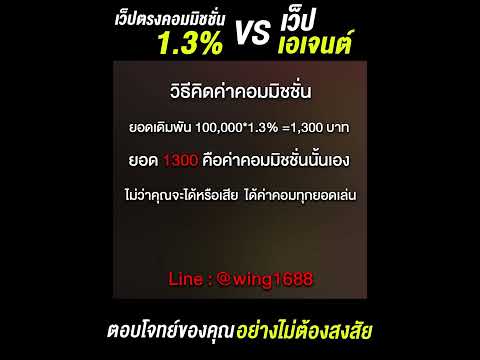 เว็บตรงไม่ผ่านเอเย่นต์ คนเล่นกว่า1แสนคน  ฝากถอนไม่มีขั้นต่ำ คืนค่าคอมมากที่สุดในไทย