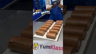 Making Chocolate Swiss Roll Pastry