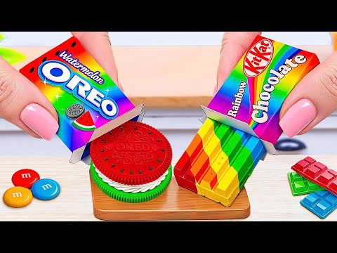 Satisfying Cake Recipe Using Watermelon OREO vs KitKat Rainbow🍫🌈Yummy Rainbow Cake Recipe