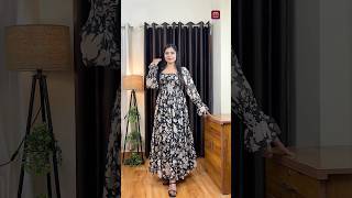 🌺 Flared Printed Dress 🫶| Long Maxi Dress #dress #unboxing #latest