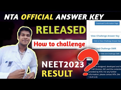 NTA BIG UPDATE - NEET 2023 OFFICIAL NTA ANSWER KEY RELEASED| RESULT ?| HOW TO CHALLENGE