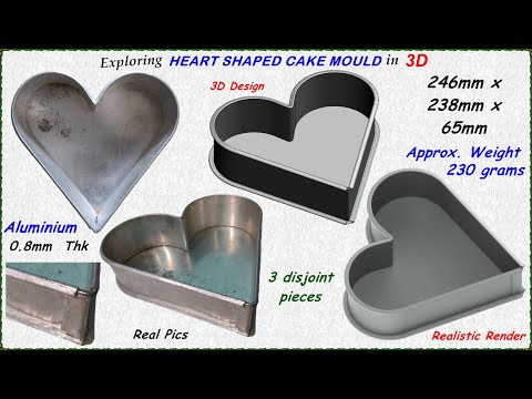 HEART SHAPED CAKE MOULD in 3D Design, #3Dmodeling,#creo,#solidworks,#fusion360,#CAD,#sheetmetals
