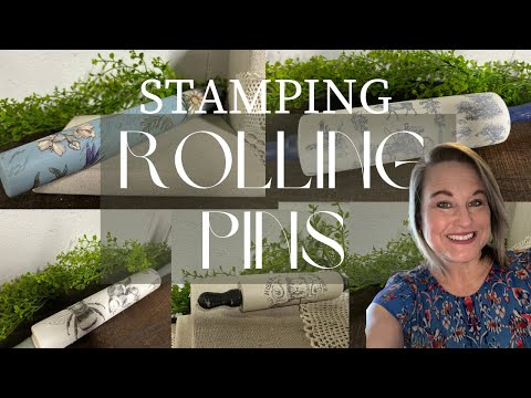 Stamping rolling pins for home decor/upcycled thrifted rolling pins/Iron Orchid Designs Stamps