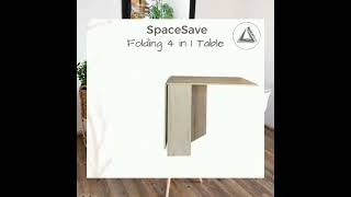 SpaceSave Folding 4 in 1 Table   Rustic Wood