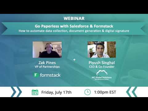 Webinar on Go Paperless with #Salesforce | #Formstack & HIC Global Solutions.