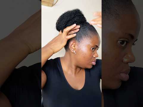 This beautiful kinky bun look so natural on my short hair #natural #hair #haircare #youtubeshorts