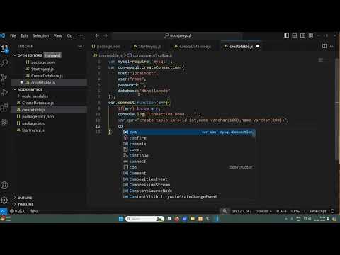 Node Js Mysql Create Table|Create Table In Mysql Using Node Js| Full-Stack Web Development Course |