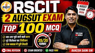 🔥RSCIT Exam 2026 | #rscitpaper July Final Revision | Top 100 MCQs | Guaranteed to Pass ||