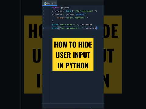 HIDE USER INPUT IN PYTHON 🤔 #python #shorts #pythonshorts #pythonprogramming