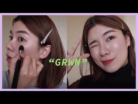 GRWM/ 玫瑰棕高質感光澤妝容🥀愛用開架粉底、倩碧聖誕小花腮紅盤、好整理的中分短髮 ｜安妞Alina