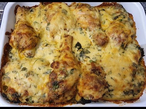 My Chicken, Spinach & Potatoes in a Creamy Garlic Sauce.