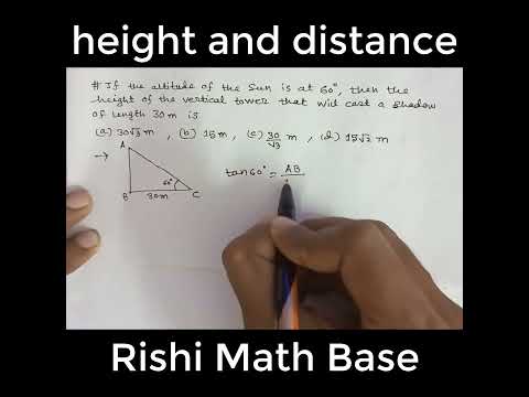 Trigonometry: Height and Distance Problems, Rishi Math Base, 090825 #shorts #youtubeshorts