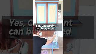 Hutch Makeover using @AnnieSloanHome chalkpaint #spraypaint #chalkpaint #chalkpaintedfurniture