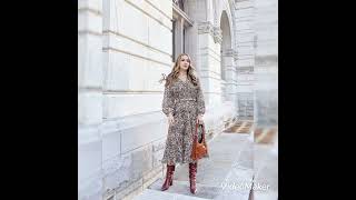 Latest floral designs long maxi dress with leather thigh boots#mididresses