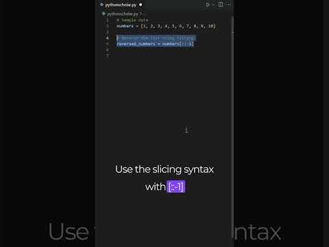Python - Reversing Lists with SLICING [::-1] #coding #programming #python